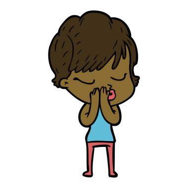 çizgi film gözleri kadınla kapat