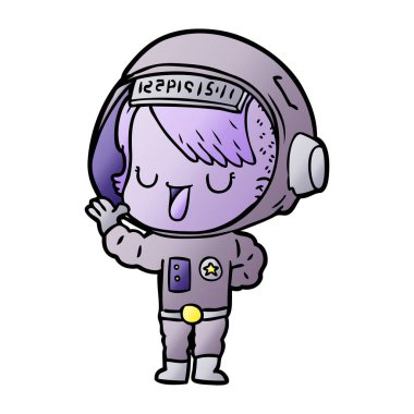 vektör çizim karikatür astronot kadın