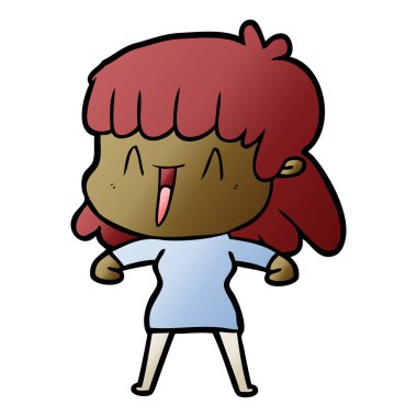 Çizgi filmdeki kadının vektör çizimi