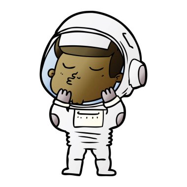vektör çizim karikatür emin astronot
