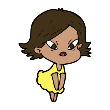 vektör çizim karikatür kadın vurguladı