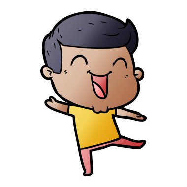 vektör çizim karikatür man gülüyor