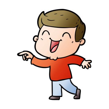 vektör çizim karikatür man gülüyor