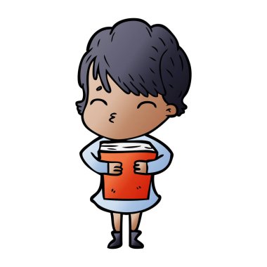 vektör çizim karikatür kadın düşünme