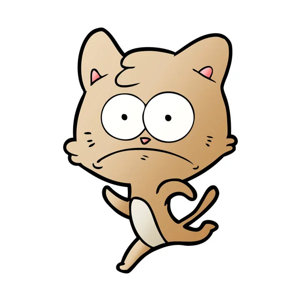 Vector Ilustración Dibujos Animados Gato Nervioso — Vector de stock