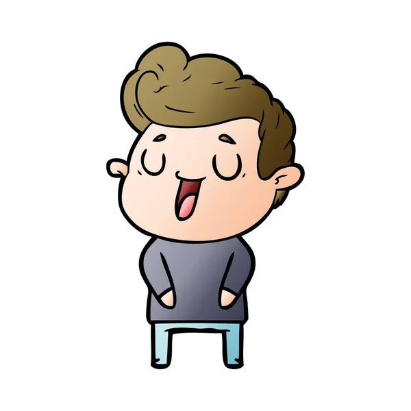 Ilustración Vectorial Hombre Dibujos Animados Feliz — Vector de stock