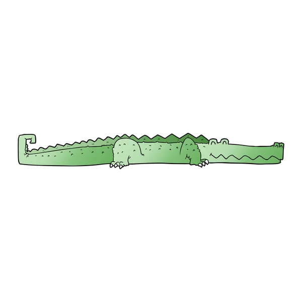Vector Illustration Cartoon Crocodile — Stock Vector