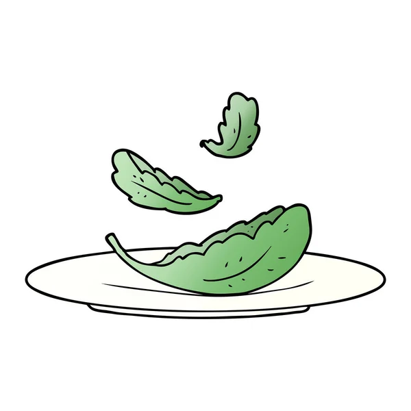 Vectorillustratie Van Cartoon Salade Bladeren — Stockvector