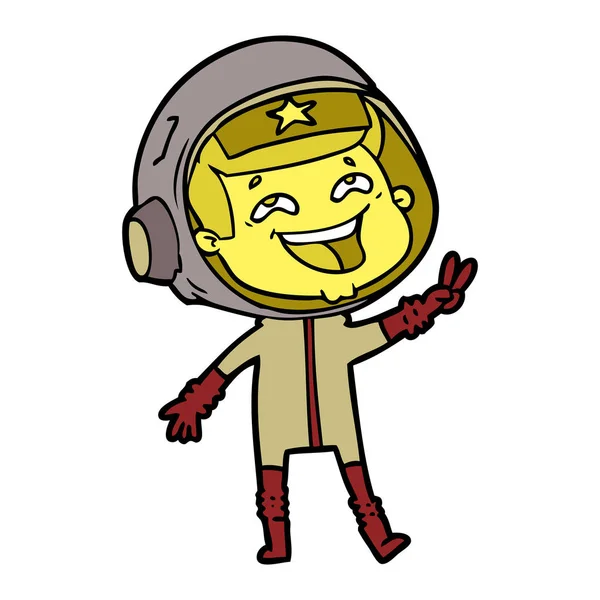 卡通笑宇航员的矢量插图 — 图库矢量图片
