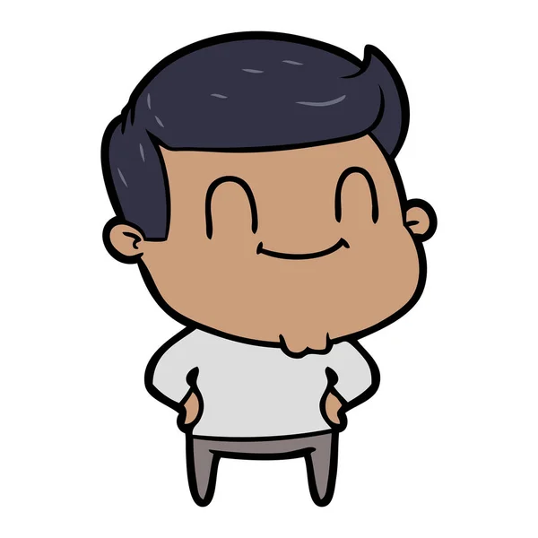 Vector Ilustración Dibujos Animados Hombre Feliz — Vector de stock