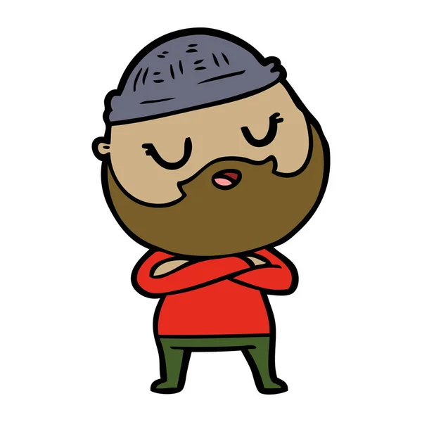 Cartoon Man Met Baard — Stockvector