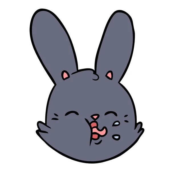 Dibujo Animado Divertido Cara Conejo — Vector de stock