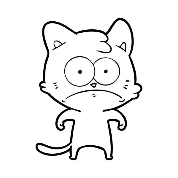 Vectorillustratie Van Cartoon Nerveus Kat — Stockvector