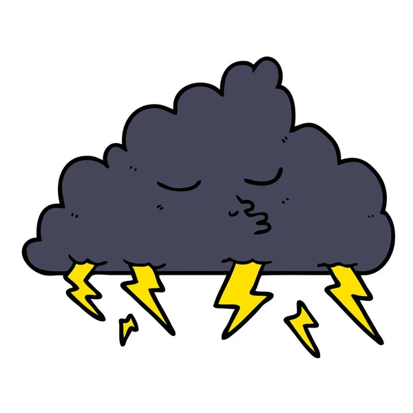 Vector Illustration Cartoon Storm Cloud — Stock Vector