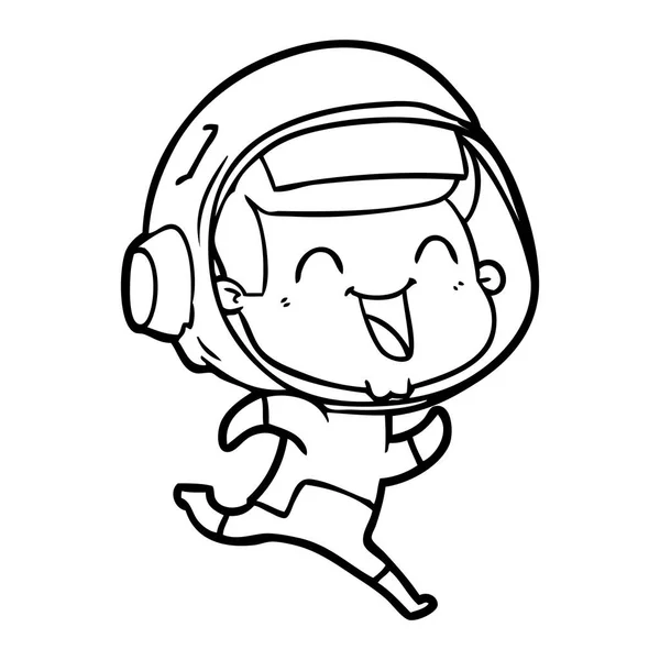 Vektorillustration Glad Cartoon Astronaut — Stock vektor