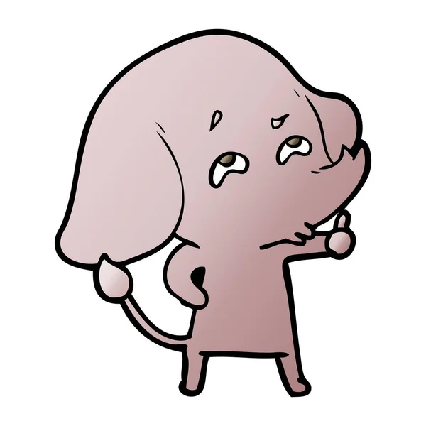 Ilustración Vectorial Del Elefante Dibujos Animados Recordando — Vector de stock