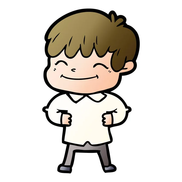 Vektorillustration Cartoon Happy Boy — Stock vektor