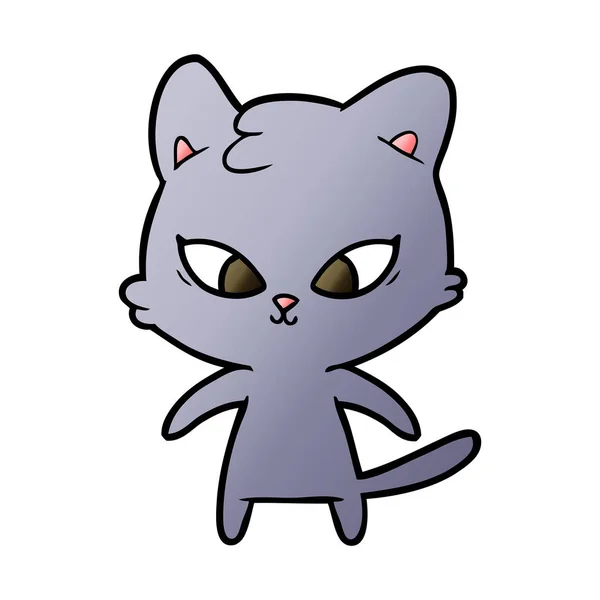 Vector Illustration Cute Cartoon Cat — Stock Vector