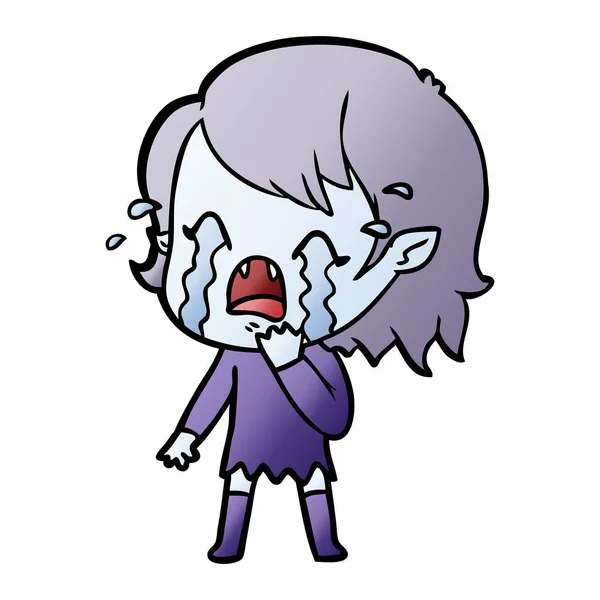 Dessin Animé Pleurer Vampire Fille — Image vectorielle