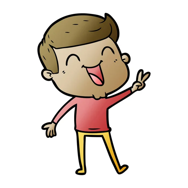 Vectorillustratie Van Cartoon Man Lachen — Stockvector