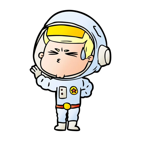 Illustration Vectorielle Dessin Animé Astronaute Stressé — Image vectorielle