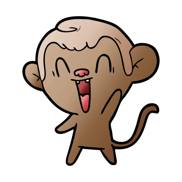 Illustrazione Vettoriale Della Scimmia Ridente Del Fumetto — Vettoriale Stock