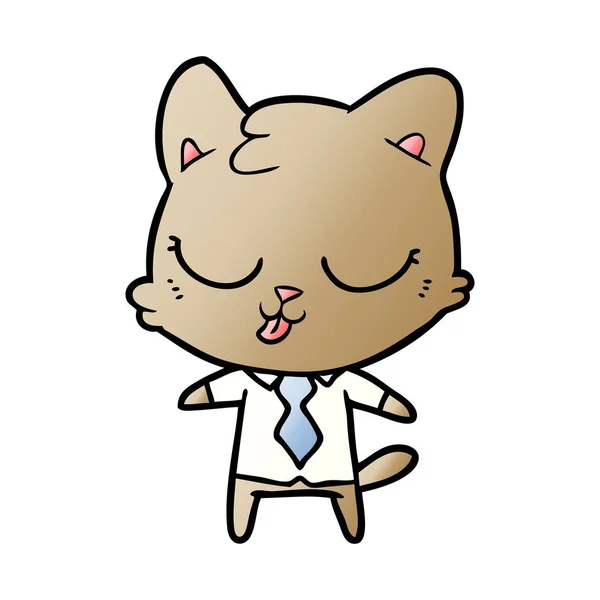 Vector Illustratie Van Cartoon Kat — Stockvector