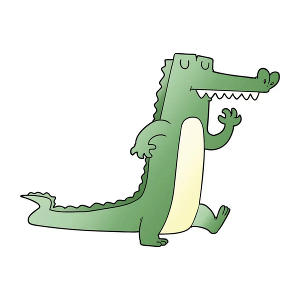 Vektor Illusztrációja Rajzfilm Krokodil — Stock Vector