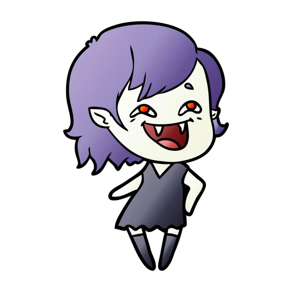 Dibujos Animados Riendo Chica Vampiro — Vector de stock