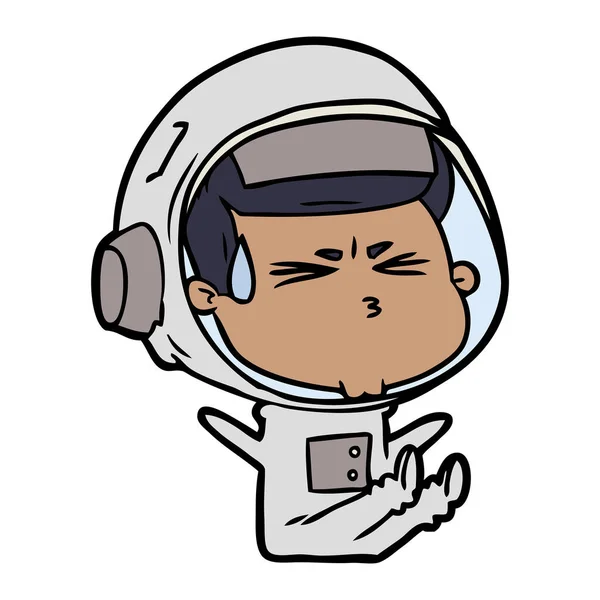 Vectorillustratie Van Cartoon Benadrukt Astronaut — Stockvector