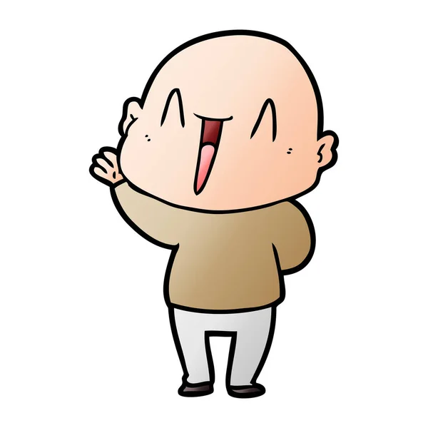 Happy Cartoon Bald Man — Stock Vector