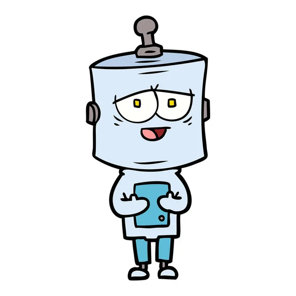 Vector Illustration Cartoon Robot — Stock Vector
