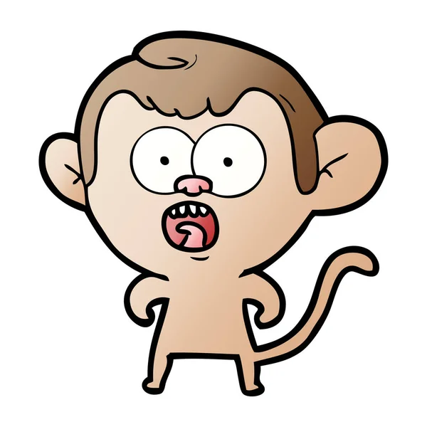 Illustrazione Vettoriale Della Scimmia Scioccata Cartone Animato — Vettoriale Stock