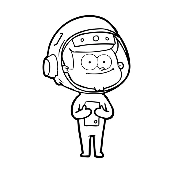 Ilustração Vetorial Desenhos Animados Astronauta Feliz —  Vetores de Stock