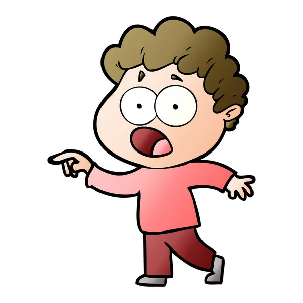 Cartoon Man Happend Verrassing — Stockvector