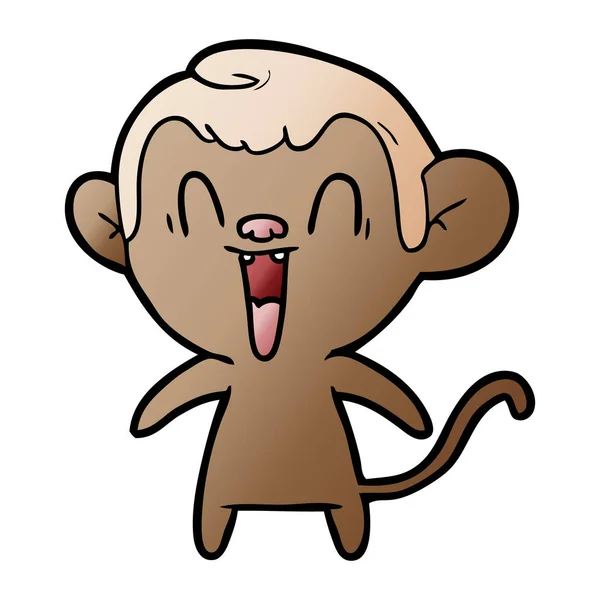 Ilustração Vetorial Desenho Animado Rindo Macaco —  Vetores de Stock