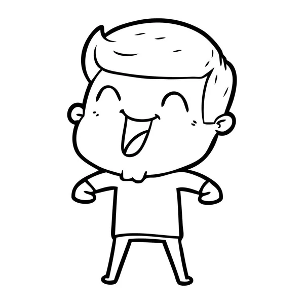 Vectorillustratie Van Cartoon Man Lachen — Stockvector