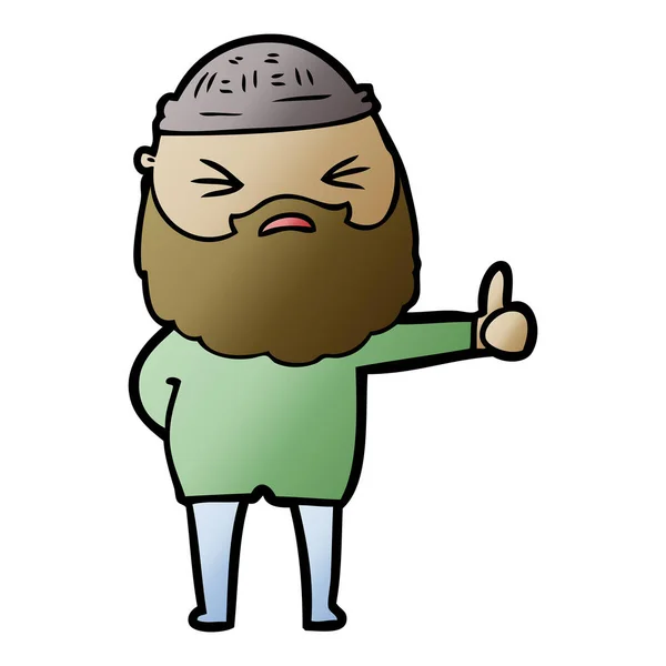 Homem Dos Desenhos Animados Com Barba — Vetor de Stock