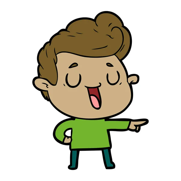 Vectorillustratie Van Happy Cartoon Man — Stockvector