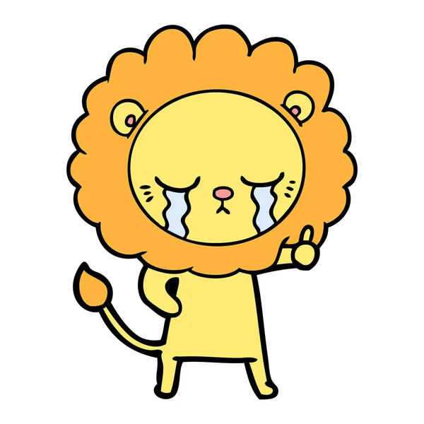 泣いて漫画ライオンのベクトル イラスト — ストックベクタ