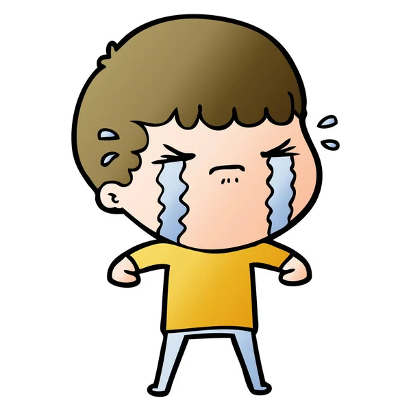 Vector Illustration Cartoon Man Crying — Stock Vector