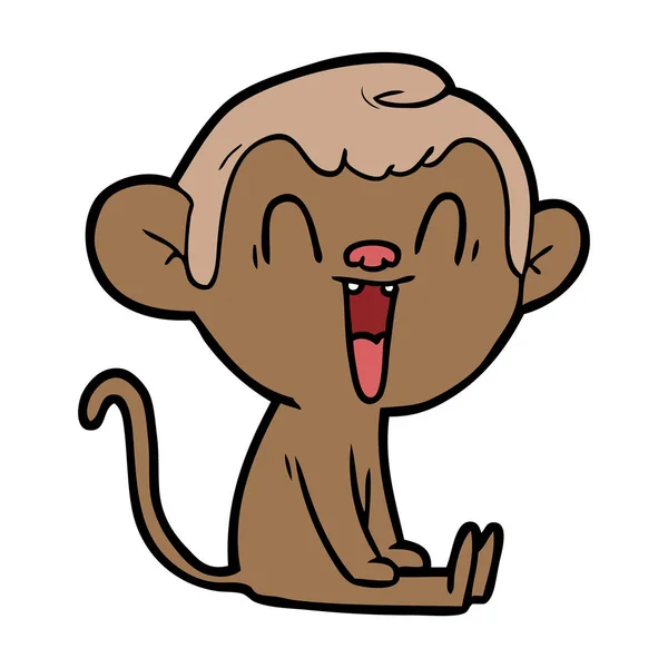 ベクトル漫画笑う猿のイラスト — ストックベクタ