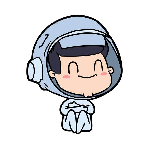 Vectorillustratie Van Happy Cartoon Astronaut — Stockvector