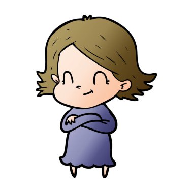 vektör çizim karikatür dostça kız