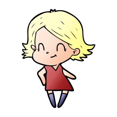 vektör çizim karikatür dostça kız