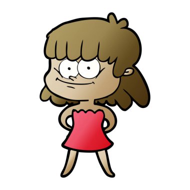 vektör çizim karikatür gülümseyen kadın