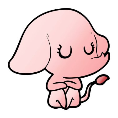 vektör çizim sevimli çizgi fil