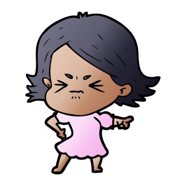 vektör çizim karikatür kızgın kadın