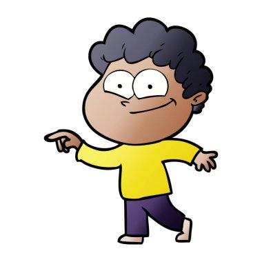 vektör çizim karikatür mutlu adam