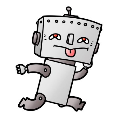 Çizgi film robotunun vektör çizimi